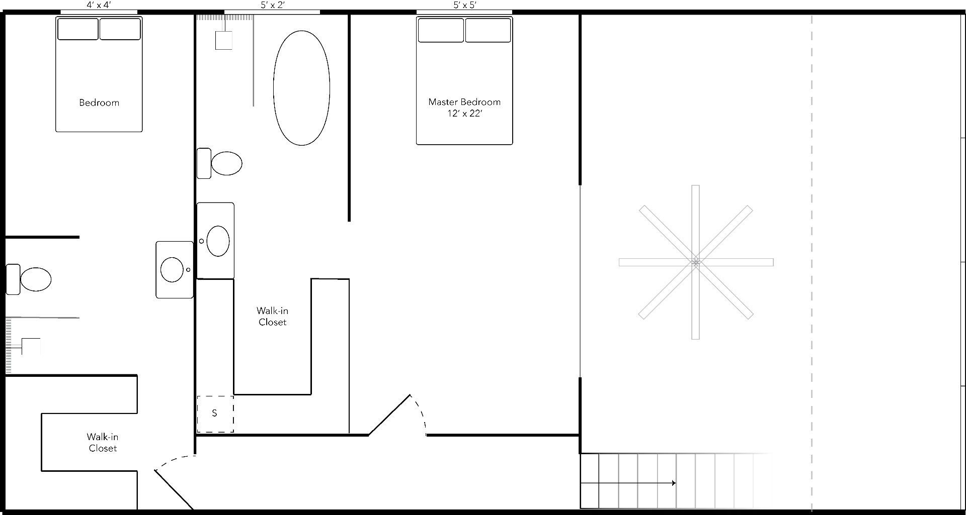 Loft 202 Upper level floor plan